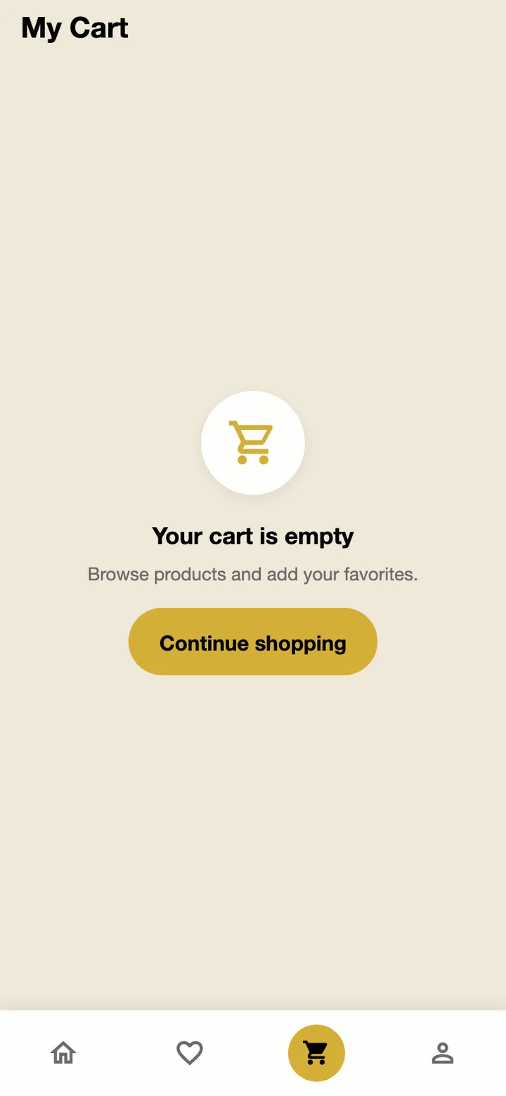 Cart screen in the 360 Beauty Scents app